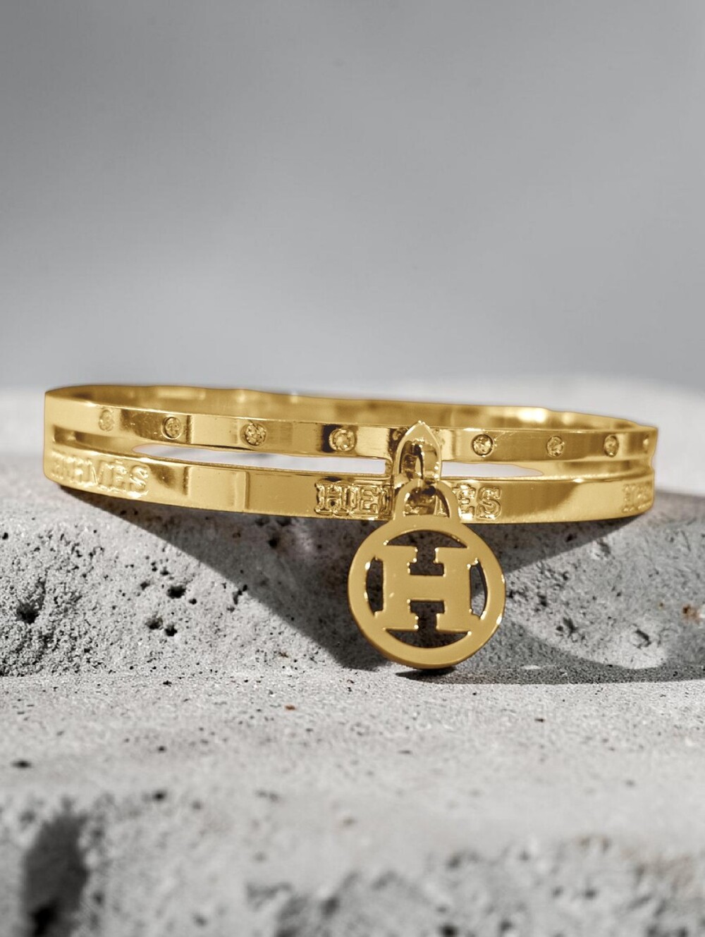 Gold Charm Cutout Bracelet